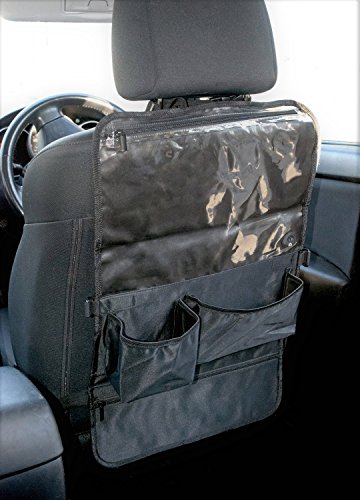 Auto-Rücksitz Organizer & Sitzschoner mit Tablet Halter für Kinder – vielfältiger Rückenlehnen-Schutz für mehr Ordnung im Auto mit Touch Screen Tablet-Fach oder DVD Halterung & 5 Taschen - 7