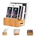 Produktbild Handy Tablet Holz Organizer Multi Ständer Universal Ladestation für Smartphone, iPhone, iPad, E-Reader und mehr Birke