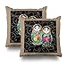 Produktbild Trsdshorts Set of 2 Throw Pillows Covers for Couch/Bed 18 x 18 inch,Russian Doll Colourful Bold Rose Flower Home Sofa Cushion Cover Pillowcase Gift Decorative Hidden Zipper Summer Beach Sunlight
