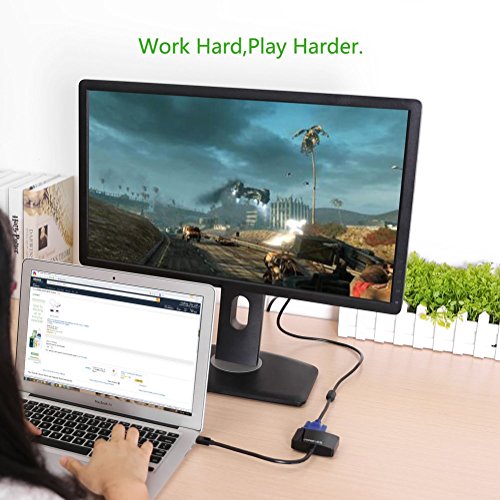 UGREEN Mini Displayport auf hdmi Adapter Thunderbolt auf Vga 2 in 1 HDTV Konverter 1080P für Apple Mac Book, MacBook Pro, MacBook Air, Mac Mini und iMac,Microsoft Surface Pro/ Pro 2/ Pro 3, Thinkpad X1/ Carbon/ Touch/ Helix Schwarz - 3