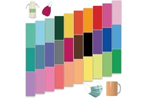 ‎LUCKIGUCK LUCKIGUCK Infusible Transfer Ink Sheets 30 Stück/Set, Solid Color Vorgedrucktes gefärbtes Sublimationspapier 4.5"X 12" Eisen auf T-Shirt und Tasse