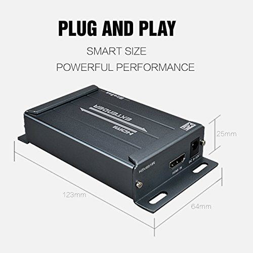 Mirabox 150 m (525ft) 1080P HDMI Extender IR über RJ45 CAT5/5e/6/6e UTP/STP Ethernet LAN Netzwerk TCP/IP mit Audio Extractor unterstützt Sky HD Box Laptop PC DVD STB PS4, grau (arx891ir ein Paar) - 8