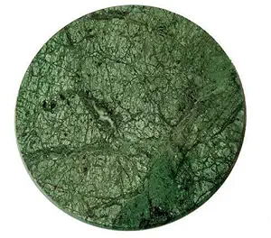 Poppins Marble Chakla or Pure Green Roti Maker or Rolling Pin Board, Cheese Platter, Serving Tray, Chapati Flatbread Tortilla Presser, Lazy Susan for Table(Green, 10 Inches with Anti Skid Bottom)