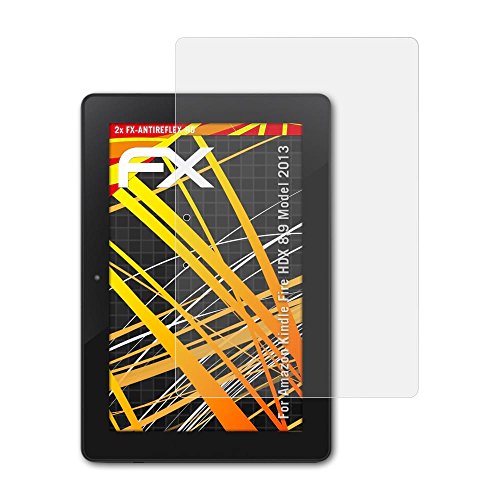 atFoliX Protector Película para Amazn Kindl F¡re HDX 8,9 Model 2013 Lámina Protectora de Pantalla, Revestimiento antirreflejos HD FX Protección de Pantalla (2X)