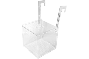 Uotyle Fish Breeding Box, Aquarium Acrylic Fish Tank Breeder Divider Box with Suction Cups Transparent Hatchery Hanging Incubator for Fish Shrimp Clown Fish and Guppy