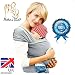 4-in-1 Mother's Touch Baby Wrap Carrier | Soft Baby Carrier | Baby Sling Carrier | Postpartum Belt | Nursing Cover | Best Baby Shower Gift (Grey)