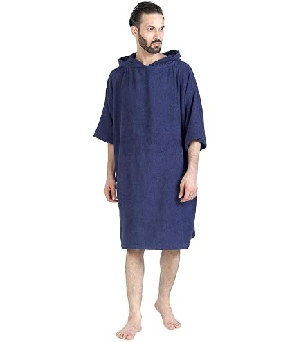 Poncho De Bain Shiboles Deniz – 100% Coton Certifié OEKO-TEX, Intérieur éponge, Style Peshtemal Turc, Beige, S/M