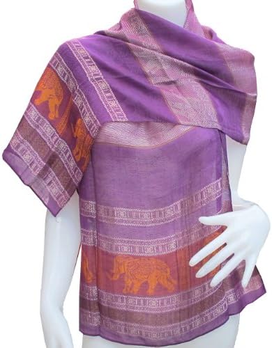 Thaimart Elephant Beautiful Scarf Shawl Pashmina Wrap Throw - Over 2000 Beautiful Colours Nice & Soft As Ming FUR to Choose From (Approx. 27" X Approx. 81") By Thaimart Handicraft