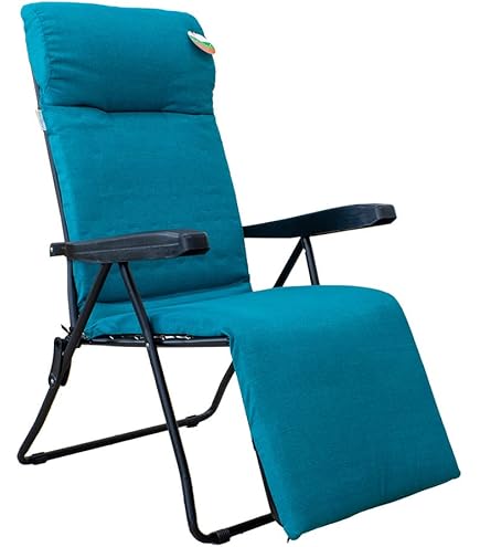 Sdraio Da Giardino Marvin Flock Reclinabile: 6 Posizioni, Cuscino Imbottito 8cm, Giallo/marrone - Foto 2