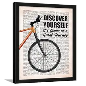 Chaka Chaundh - Motivational Quotes frames - Framed posters - Quotes frames for OFFICE, STUDENT, ENTREPRENEUR - Quotes wall frames - Posters with frame (Discover Yourself - Vintage Newspaper)