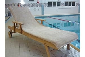 Bana Kuru Chlorine & Sun Resistant Sun Lounger Towel - Full length, 70cm Wide + 30cm Flap 400gsm - Mocha