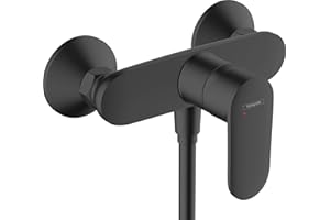 hansgrohe Vernis Blend - grifo de ducha visto para 1 función, grifo monomando ducha, mezclador monomando de ducha, negro mate, 71640670