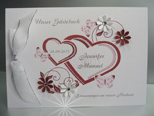 Gästebuch zur Hochzeit + Stammbuch +Tasche im Set 10000 bordeauxrot - 2