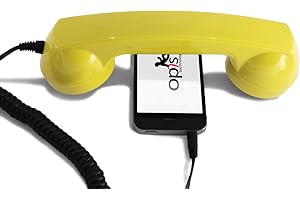 OPIS TECHNOLOGY Opis 60s Micro - Combiné Telephone Portable/Écouteurs Filaire/Casque Audio en Forme combiné téléphonique pour Les Smartphones Android, Tablettes, Ordinateurs Portables, etc. (Noir) (Jaune)
