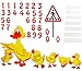 Produktbild Wandtattoo / Sticker / Aufkleber - wasserfest & wetterfest - " lustige Enten mit Verkehrsschild " - 40 tlg. Set - incl. Zahlen - Wandsticker / Wandaufkleber - selbstklebend + wiederverwendbar - Fließensticker / Spiegel - Badezimmer - Mülltonnenaufkleber / Mülltonnensticker - Bad - Mülltonnen / Mülleimer - lustige Tiere - Ente / Küken - Entchen - Fenstersticker / Wandaufkleber