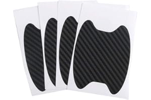 GMWD 4 Pz Universale in Fibra di Carbonio per Auto Maniglia AntiGraffio Adesivo di Protezione Auto Maniglia AntiGraffio Protezione Pellicola Protettiva (Nero)