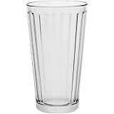 AmazonCommercial Fluted Highball Drinking Glasses, Barware Glass Tumbler, 384 ml, Set of 8