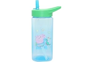 SRVERTEX SRV Hub® Bouteille d'eau avec paille 350 ml avec couvercle rabattable pour enfants, idéale pour le sport, l'école, cadeau, étanche, durable et réutilisable, sans BPA