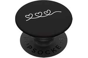CJ GRIPS PopSockets Trois Coeurs Blancs Aiment le Noir PopSockets PopGrip - Support et Grip pour Smartphone/Tablette avec un Top Interchangeable