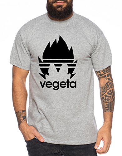 Adi Vegeta Herren T-Shirt One Goku Dragon Master Son Ball Vegeta Turtle Roshi Piece Golds DB, Farbe:Dunkelgrau Meliert;Größe:S Adi Vegeta Herren T-Shirt One Goku Dragon Master Son Ball Vegeta Turtle Roshi Piece Golds DB, Farbe:Dunkelgrau Meliert;Größe:S
