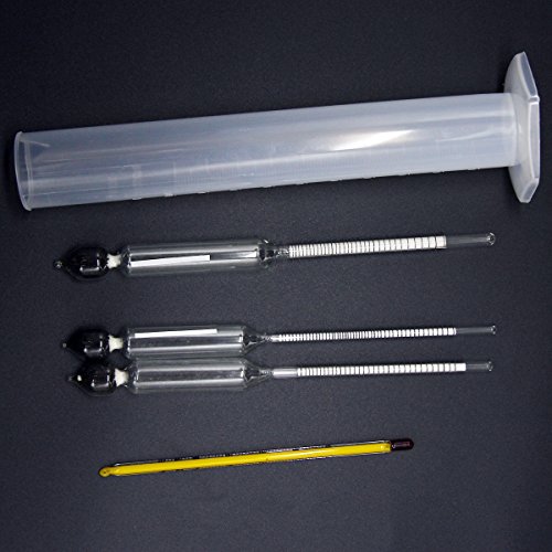 Latinaric 4pcs Alkohol Hydrometer Meter Vinometer Tester Messen 0 Bis 100 Thermometer Alkoholometer Messwerkzeuge mit Messglas - 7