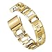 Produktbild Compatibel Fitbit Charge 2 Metall Armband in 4 Farben, Unisex Metal Crystal Smart Watch Uhrenarmband Ersatzarmband für Fitbit Charge 2 (Gold)