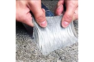 HLOOMF Ruban super étanche en caoutchouc butyle en aluminium, pour fuite de toit, fissure de surface, écart de rebord de fenêtre, rupture de tuyau (1.2mm*50mm*5m)