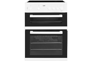 Beko KDC611W 60cm A Rated Double Oven 4 Burners Ceramic Electric Cooker in White