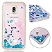 Produktbild Hancda Hülle für Samsung Galaxy J3 2017 / J330, Schutzhülle Case Hülle Glitzer Flüssig Handyhülle Transparent Weich Silikonhülle Durchsichtig Klar Cover für Samsung Galaxy J3 2017/J330,Blau Bling