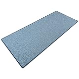 Teppich / Läufer Sabang | blau, Sisaloptik | Qualitätsprodukt aus Deutschland | GUT Siegel | kombinierbar mit Stufenmatten | viele Breiten und Längen (66x400 cm) Küchenläufer Flurläufer Teppichläufer