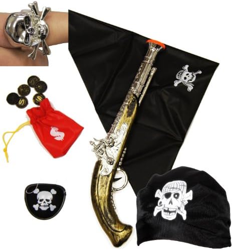 Fancy Dress Up Party Pirate Accessories Set Boys Adults Kids Childrens Toy With Pistol