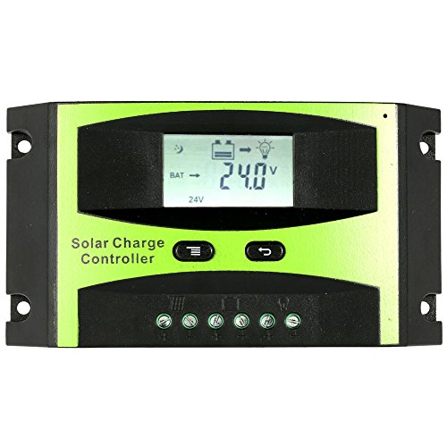 KKmoon 20A 12V/24V Solar Laderegler PWM Aufladung Temperatur Kompensation Überladung Schutz LCD Display für netzunabhängige Solaranlage