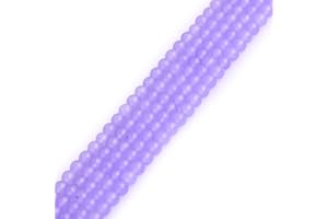GEM-INSIDE CREATE YOUR OWN FASHION Sweet & Happy Girl'S Store 4mm runde Edelstein-Light Purple Jade Perlen Strang 15 Zoll Schmuckherstellung Perlen