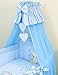 Stunning Baby Cot/Cot Bed Canopy Drape/ Mosquito Net Big 320cm and Holder (BLUE)