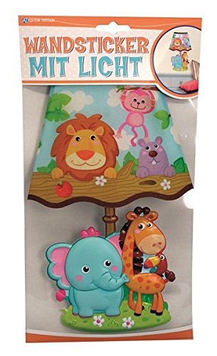 Preisvergleich Produktbild Trötsch Wandsticker mit Licht Dschungeltiere, Glitzer-Lampenschirm