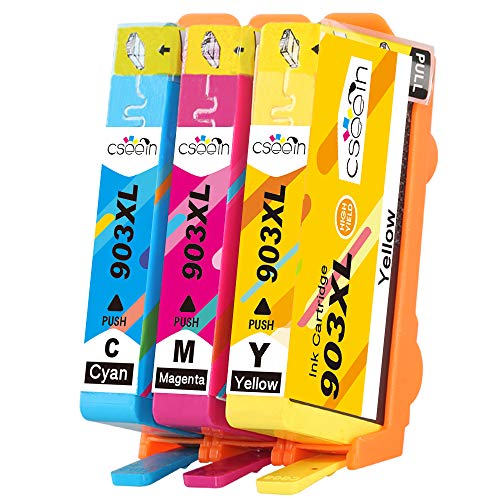 Cseein 3X Remanufacturado HP 903 Cartuchos de Tinta Alta Capacidad Compatible con HP Officejet Pro 6950 6960 6970 All-in-One Impresora (1 903 Cian, 1 903 Magenta, 1 903 Amarillo)