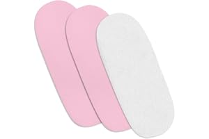 HAJRAN LINEN 3 Pcs Moses Basket Fitted Sheets - 100% Pure Cotton 2 Fitted Sheets + 1 Waterproof Mattress Protector with 145 GSM Terry Fabric (73-76 x 28-30 cm, Pink)