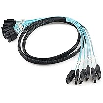 Jopto Mini Cavi SAS 100 Cm Interni Mini-SAS A 4 X SAS SATA Multi-corsia Cavo Di Trasferimento Dati Disco Rigido Mini SAS 36 Pin SFF-8087 Maschio A 4