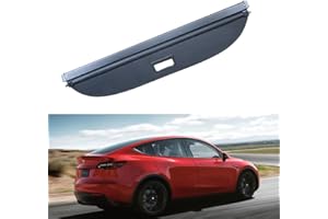 HGEDS RevêTement De Coffre à Bagages Pour Tesla Model Y 2020 2021 2022 Cargaison Aveugle Panneau Plateau ArrièRe Coffre Cover RéTractable Plage ArrièRe Chargement Panel Luggage ÉTagèRe ArrièRe