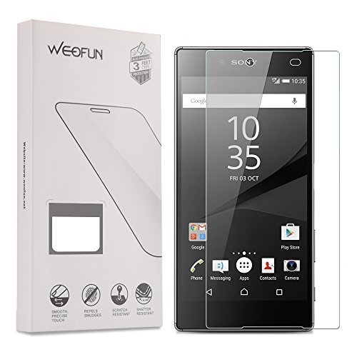 SONY Xperia Z5 Panzerglas Schutzfolie 3 Stück, WEOFUN Displayschutzglas Panzerfolie für Sony Xperia Z5 Schutzglas Folie 5,2 Zoll [0.33mm, 9H, Ultra-klar] - 5