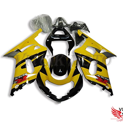 VITCIK (Fairing Kits Fit for GSXR1000 K1 K2 2000 2001 2002 GSXR 1000 K1 K2 00 01 02) Plastic ABS Injection Mold Complete Motorcycle Body Aftermarket Bodywork Frame(Yellow & Black) A127