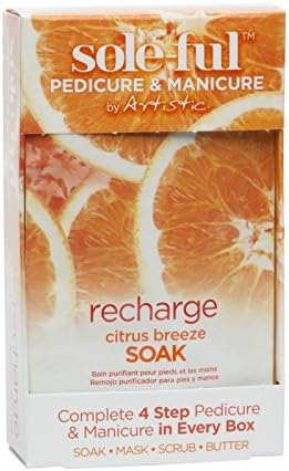 Artistic Soleful - Recharge Citrus Breeze Soak 4 pack includes 1 x Soak, 1 x Mask, 1 x Scrub and 1 x Butter, Manicure and Pedicure