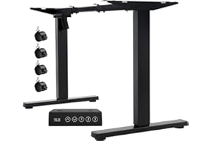 ‎FLAMAKER Flamaker Höhenverstellbarer Schreibtisch Elektrisch Tischgestell Höhenverstellbar Elektrisch 2-Fach-Teleskop Mit Memory-Steuerung Höhenverstellbarer Schreibtisch Gestell (Schwarz)