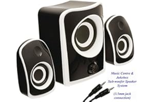 DTL BY SXEY ELECTRONICS LTD DTL SUB 2.1 Speaker System - Compact yet powerful - up to 30 watt PMPO - Sub woofer amplified speaker with 3.5mm jack (Black)