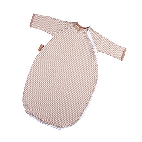 Preisvergleich Produktbild Hoppediz Baby-Schlafsack 86-98 natur gestreift mit Gurtschlitz