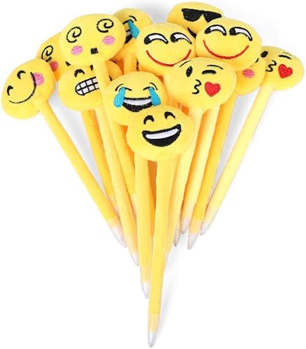12 UV-Stifte & 12 Notizbücher – Emoji-Party-Geschenke Für Kindergeburtstage & Goodie Bags