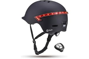 YOUIN MA1015B Casco Inteligente LED para Patinete y Bicicleta Bluetooth con Mando Remoto para Luces Intermitentes, batería Recargable USB Norma Seguridad EN1078 Talla L (58cm a 61cm)