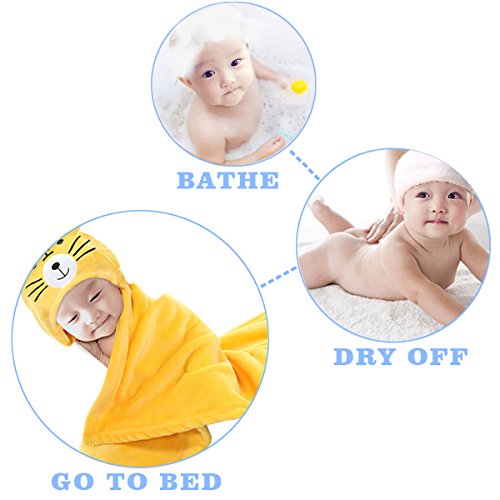 Mture Baby Kleinkinder Kids Bademantel Babydecke,Baby Badehandtuch mit Kapuze, kuscheliger Poncho Bademantel aus Mikrofaser – Warm und kuschelig - 3