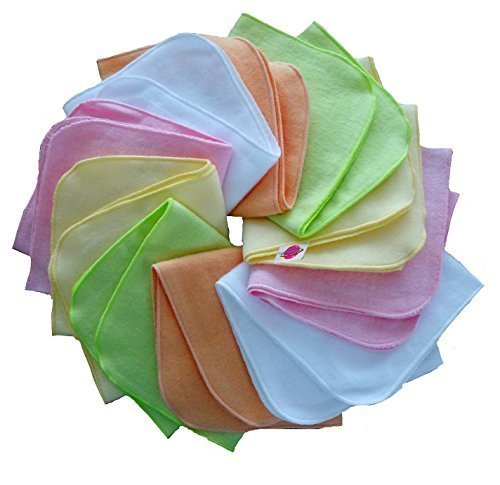 Babymajawelt® 14672 Molton Flanell Waschlappen 25/25 - 10er Set Mädchen bunt