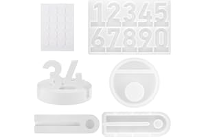 XIEJ 3 Stück Silikonform Gießformen (1 Stück Silikonform Zahlen + 2 Stück Silikon Gießform Kerzenhalter) Silikonformen für Gips, Gießformen Silikon für Feste und Geburtstagsfeiern